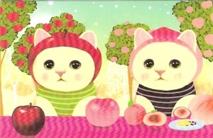 New Choo Choo Cat Postcard Jetoy Type REPRODUCTION Two with Fruit - Picture 1 of 2