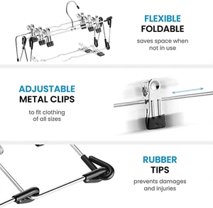 5-Tier Skirt Hangers with Clips - Metal, Non-Slip Space Saving Pants Hangers ... - Picture 1 of 12