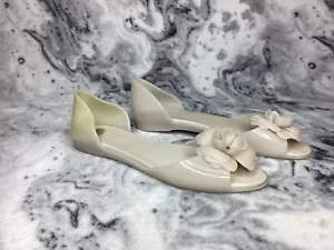 Melissa Designer UK 5 EU 38 Gel Beige Jelly Flat Summer Ballet Open Toe Sandals - Picture 1 of 10