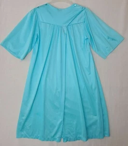 VTG Nancy King Lingerie Womens Nylon Sz Medium Blue Crisscross Button Closure - Picture 1 of 9