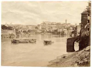 Rome Tiber Original vintage albumen photo unmounted 1865c Roma Tevere L510 - Foto 1 di 1