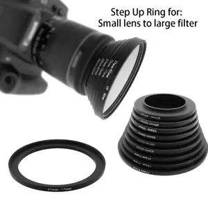 7Pcs Lens Filter Step up Ring Sets 37-58/40.5-49/49-52/55-58/58-77/67-77/77-82MM - Picture 1 of 8