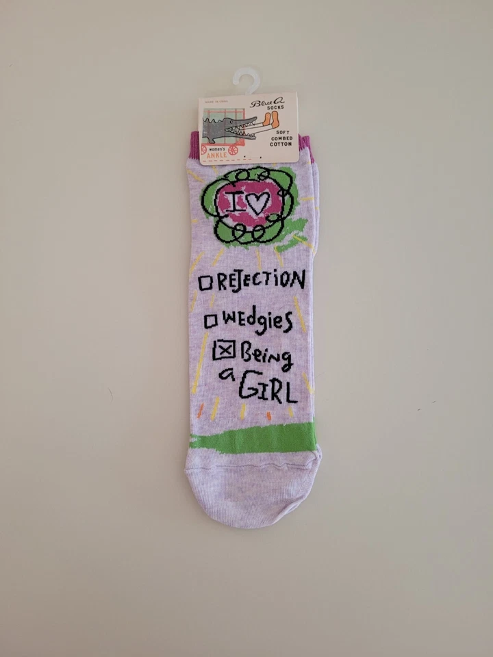 Blue Q Ankle Women's socks I Love Being a girl fun whimsical novelty school dorm - Image 1 of 1