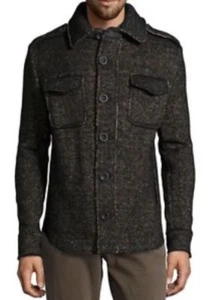 NWT Made In Italy Slate & Stone Parker Wool Jacket Men Military Blazer Coat * L - Picture 1 of 3
