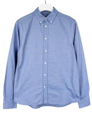 J.Lindeberg Stretch Oxford Org Slim Shirt Men Medium Blue Button Long Sleeved - Image 1 of 4