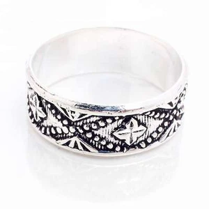 925 Placcato Argento Handmade Design Gioielli Regalo per Lei Misura Anello - Foto 1 di 3