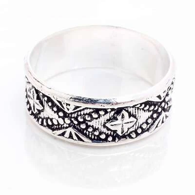 925 Placcato Argento Handmade Design Gioielli Regalo per Lei Misura Anello - Immagine 1 di 3