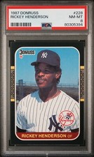 1987 DONRUSS Rickey Henderson HOF - PSA 8 NM-MT