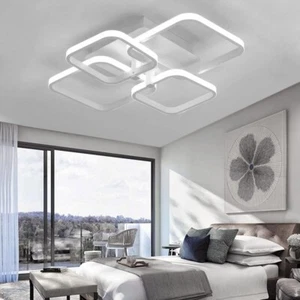 Living and Home LED energieeffiziente halbbündige Deckenleuchte 4 quadratisch-weiß UK - Bild 1 von 6