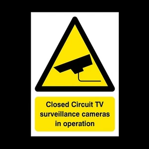 Letrero o pegatina de plástico de vigilancia de circuito cerrado - A6 A5 A4 (S20) - Imagen 1 de 1