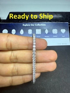 5.41 TCW Tennis Bracelet Lab Grown Diamonds 18 KT White Gold - Picture 1 of 9