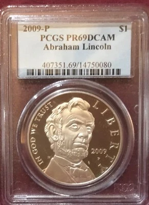 2009-P ABRAHAM LINCOLN DOLLAR PCGS PR69DCAM - Image 1 of 2