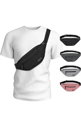  Large Crossbody Black(4 Zipper Pockets) Large Fanny Pack(4 Zipper Pockets) - Image 1 of 4