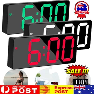 LED Digital Clock Mirror Display Snooze Alarm Temperature Time Table Desk DecoKU - Picture 1 of 15