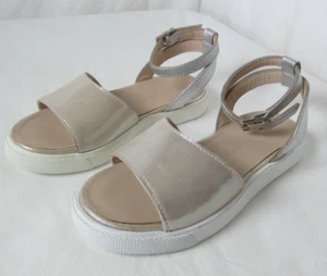 New Elephantito Toddler Girl's Penelope Gold/Silver Sandals Talc Size 10C #C2 - Picture 1 of 8