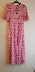 Beautiful Ladies Long Christmas party Dress Pink Size 6 From M&S originally £89 - Picture 1 of 5