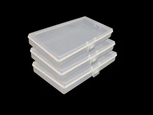 3Pcs Clear Plastic Organizer Container Box, Containers Storage Box with Snap-Tig - Picture 1 of 8