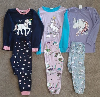 Pajamas Unicorns Girls Size 9/10 youth Lot of 3 - Image 1 of 4