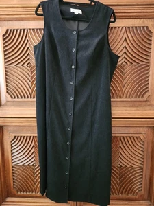 Talla XL CASUAL ESQUINA ANNEX Gamuza Negro Vestido Remoto Botones - Imagen 1 de 6