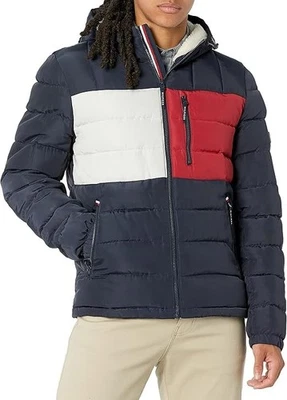 Tommy Hilfiger Men's Midweight Sherpa Lined Hooded Water Resistant Puffer Jacket - Image 1 of 4