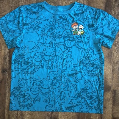 Camiseta Rugrats Nickelodeon Bordada Tommy and Chucky Azul XL Foto 1 de 4
