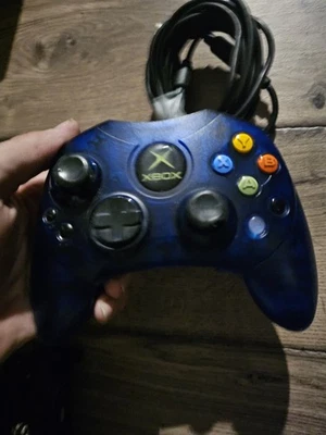 Originale Xbox OEM Type S Clear Blue Controller - Tested With Breakaway Cable - Image 1 of 3