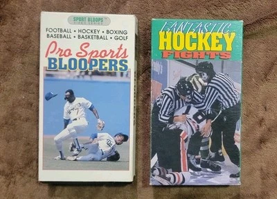 1991 Sports VHS Tapes - Pro Sports Bloopers & Fantastic Hockey Fights - Image 1 of 2