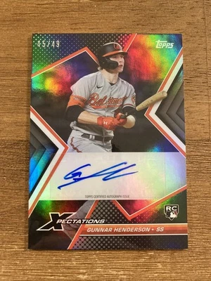 2023 Topps Xpectations Gunnar Henderson Rookie Auto Iridescent /49 #XA-GH - Image 1 of 4