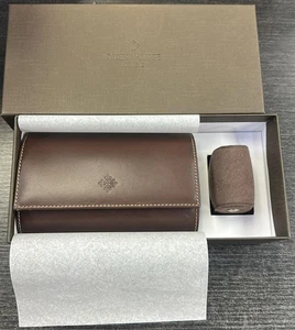 Genuine Patek Philippe Genève Brown Leather Dual Watch Case - New In a Box - Picture 1 of 8
