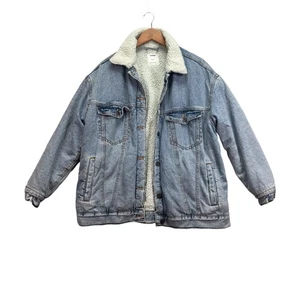 Cotton On 91 Sherpa Lined Jean Denim Jacket Designer Winter Fall Men’s Size M - Picture 1 of 4