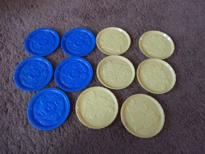 LOTE DE 11 posavasos retro vintage de plástico hibisco melmaca de melamina - Imagen 1 de 10
