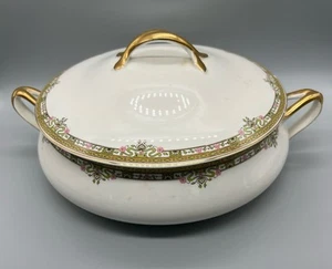 Johnson Brothers England Round Covered Dish JB30 Art Deco Gold Trim - Bild 1 von 14