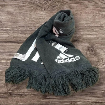 Adidas Todos los Negros Flecos Bufanda Bufanda Hombres Edición Limitada Modelo Raro Accesorio VH Foto 1 de 4