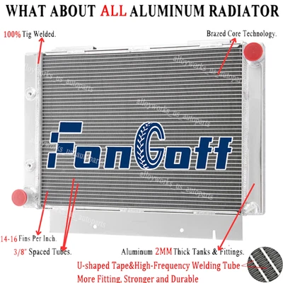 For 1960 1961 1962 1963 Ford Galaxie/ Galaxie 500 L6 V8 3 Core Aluminum Radiator - Image 1 of 4