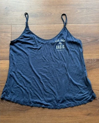 Roxy women's adjustable strap blue tank top "You are my oasis"  (Size Large) - Image 1 of 4