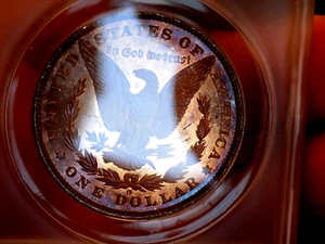 MORGAN SILVER DOLLARS 1881 O MONSTER RAINBOW ANACS MS 62 DUAL SIDED WOW COLORS - Picture 1 of 7