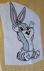 11 1/2"" BABY LOONEY TUNES BABYS Bugs Bunny CHARAKTER STOFF Bügelbild Applikation - Bild 1 von 1