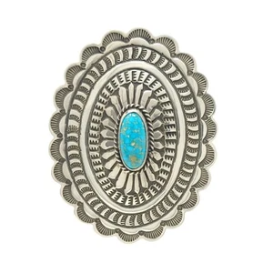 Andy Cadman Navajo Sterlingsilber großer Concho Ring rotes Netz Kingman Türkis - Bild 1 von 8