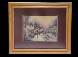 Thomas Kinkade Village Weihnachten limitierte Auflage Lithographie mit gerahmtem COA - Bild 1 von 6