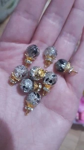 18mm fancy clear black & brown gem dress coat button sew on jewel rhinestone - Picture 1 of 2