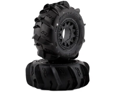 Pro-Line 1/10 Dumont Paddle F/R 2.2"/3.0" Pre-Mounted SC 12mm Tires (2) Black - Image 1 of 4