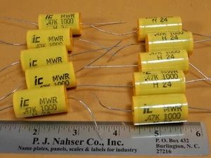 Condensadores Illinois Condensadores de película MWR .47uf 1000V (10) Muestra NOS = 0.473UF - Imagen 1 de 5