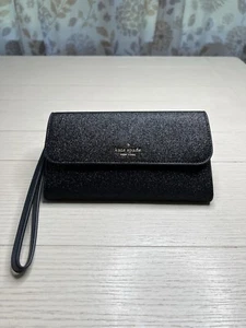Kate Spade Glitter Clutch/ Wristlet Black NWT With Box - Picture 1 of 3