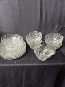 Princess House Fantasia Tea Cups and Saucers Set of 6 - Picture 1 of 4