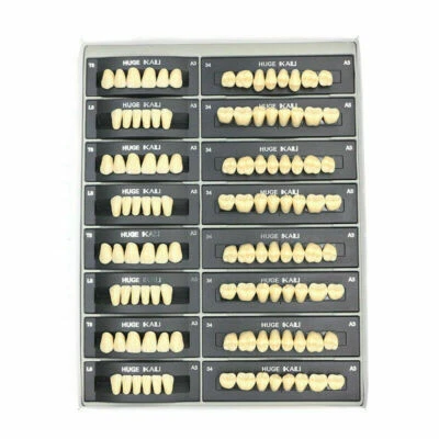 BOMAOER Dental Resin Teeth Complete Prothese False Tooth Synthetic Polymer Teeth 112pcs