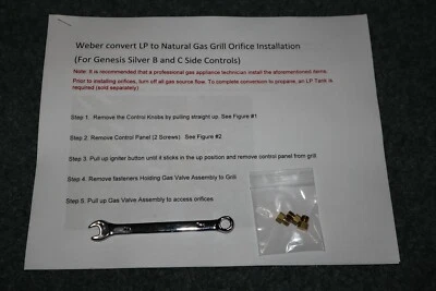 NEW LP 2 Natural Gas Conversion Kit Weber Genesis Silver B SIDE CONTROLS - Image 1 of 3