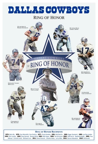 THE DALLAS COWBOYS RING OF HONOR 13"x19" COMMEMORATIVE POSTER Cover