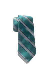 NWT Brooks Brothers Blue Teal Striped 100% Silk Men's Necktie 55'' USA Preppy - Picture 1 of 6