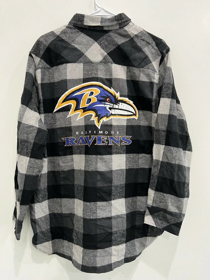Фланель Ravens, женская рубашка Baltimore Ravens, женская рубашка Baltimore Ravens S-3X - Изображение 1 из 1