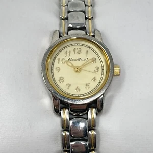 Eddie Bauer Watch Women 20mm Silver Gold Two Tone Round New Battery SMALL 5.75" - Picture 1 of 20